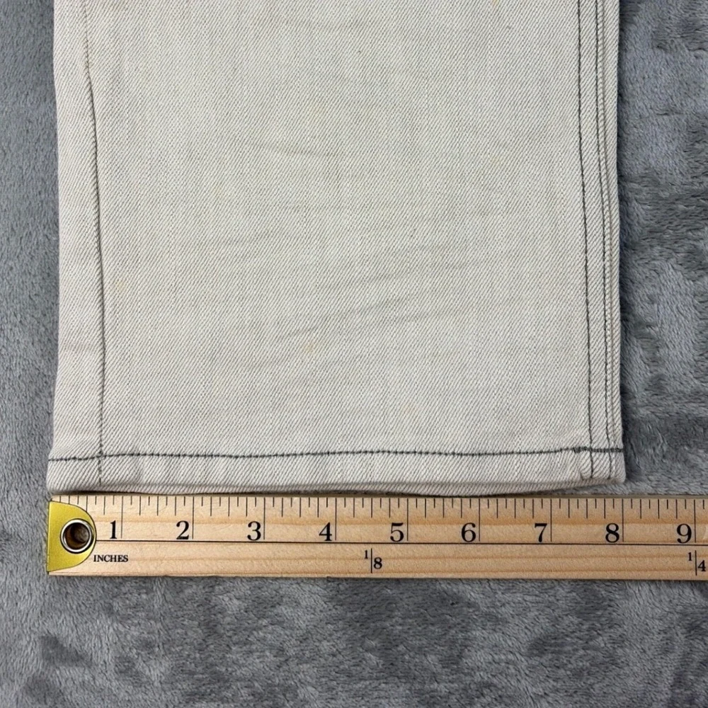 Calvin Klein Jeans Mens 34 Slim Straight Low Rise Button Fly Beige Off White NEW